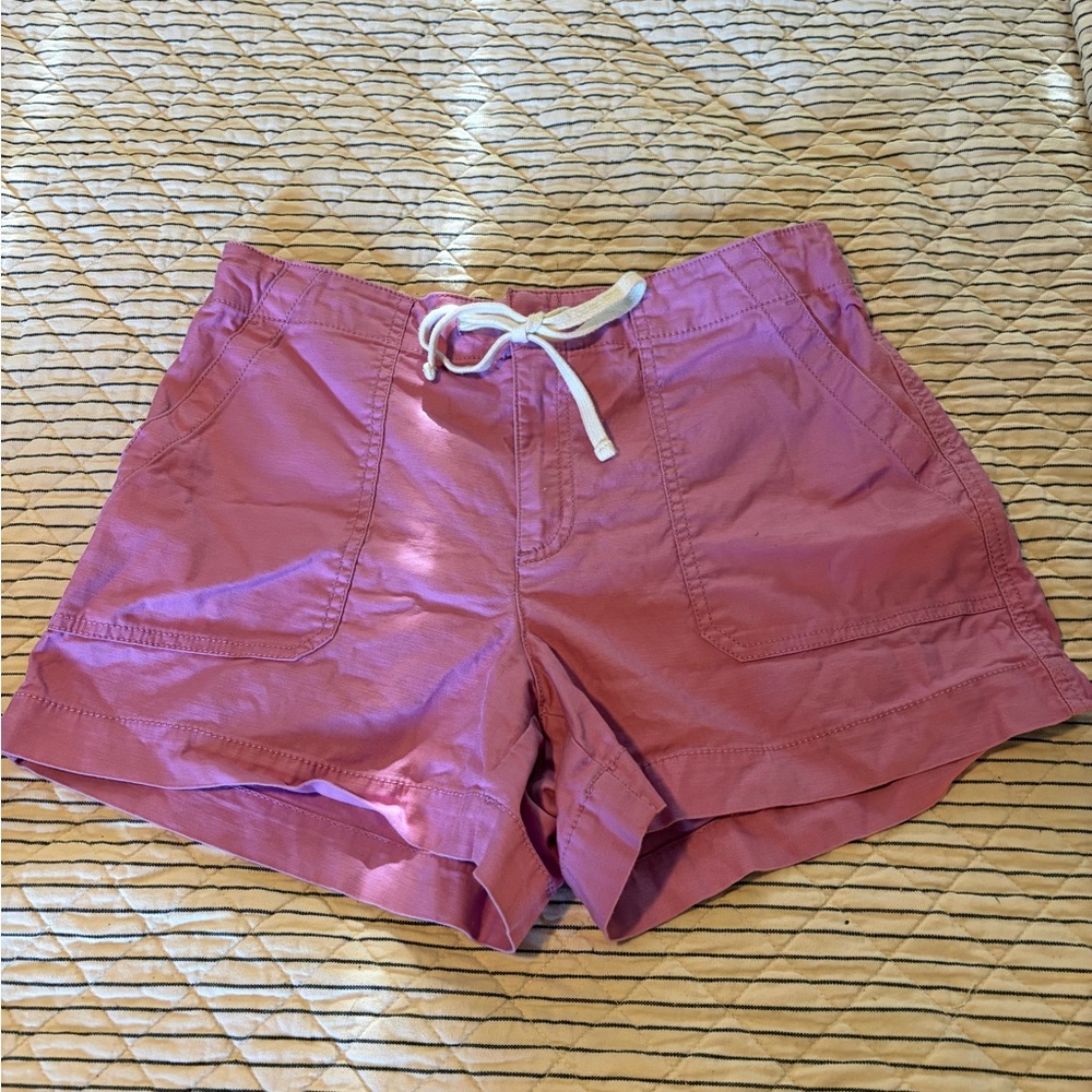 Women's Pink Drawstring Casual Shorts Loft Size 8